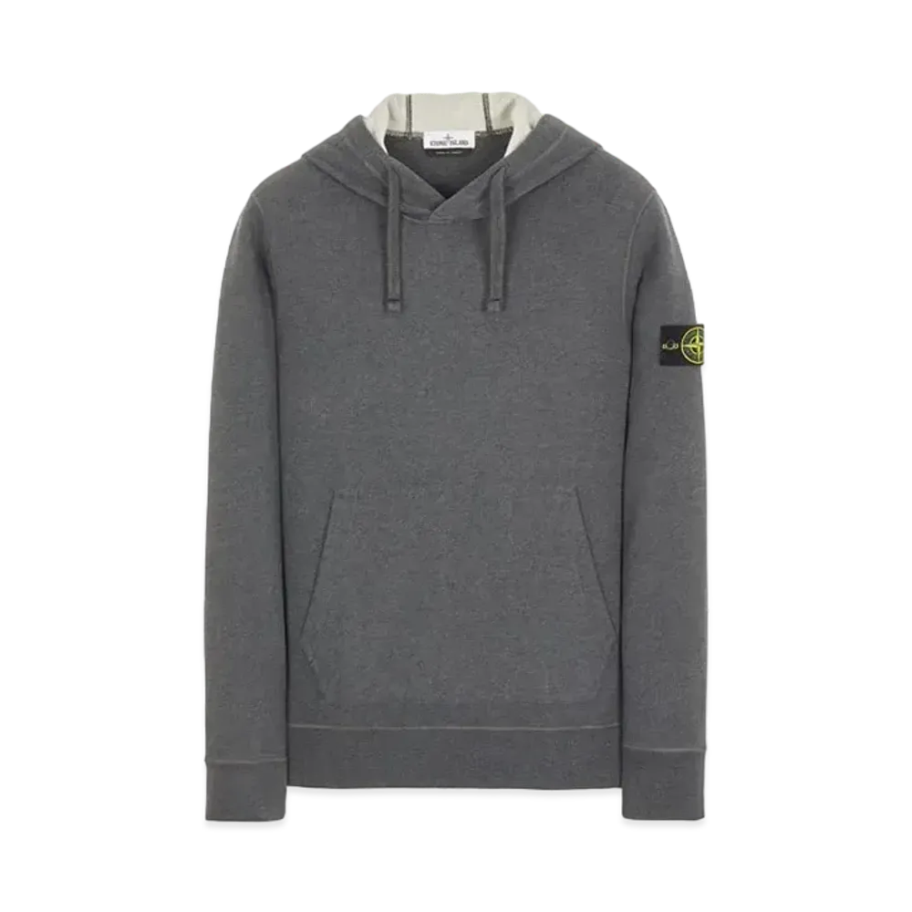 Stone Island 64120 BRUSHED COTTON FLEECE "Dark Grey Malange"