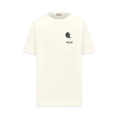 Dior & Otani Workshop Relaxed Fit T-shirt Slub Cotton Jersey "White"