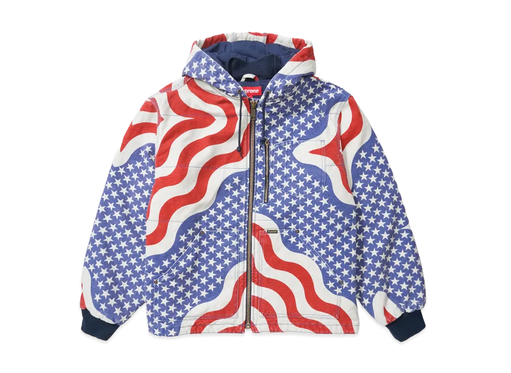 Supreme Flag Quilted Hooded Work Jacket "Multicolor"