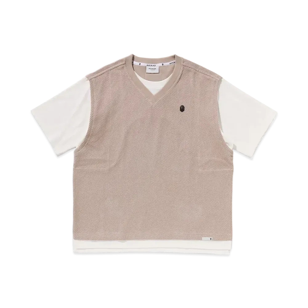 A BATHING APE Bape Black Hybrid Tee "Beige"