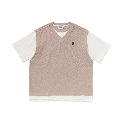 A BATHING APE Bape Black Hybrid Tee "Beige"
