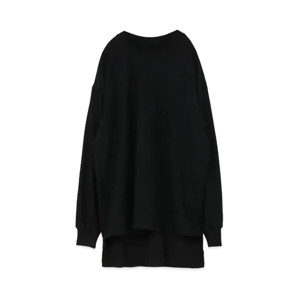 Yohji Yamamoto Y's MILLED PLAIN STICH CUT AND SEW COMBINATION BLOUSE "Black"