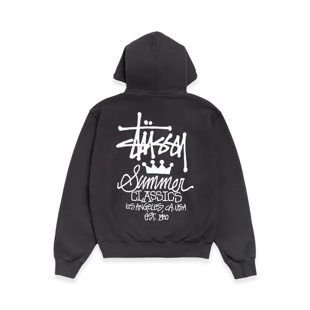 Stussy Summer Classics Hoodie Garment Dyed "Faded Black"