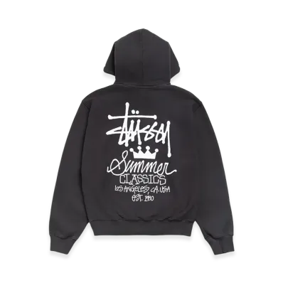 Stussy Summer Classics Hoodie Garment Dyed "Faded Black"