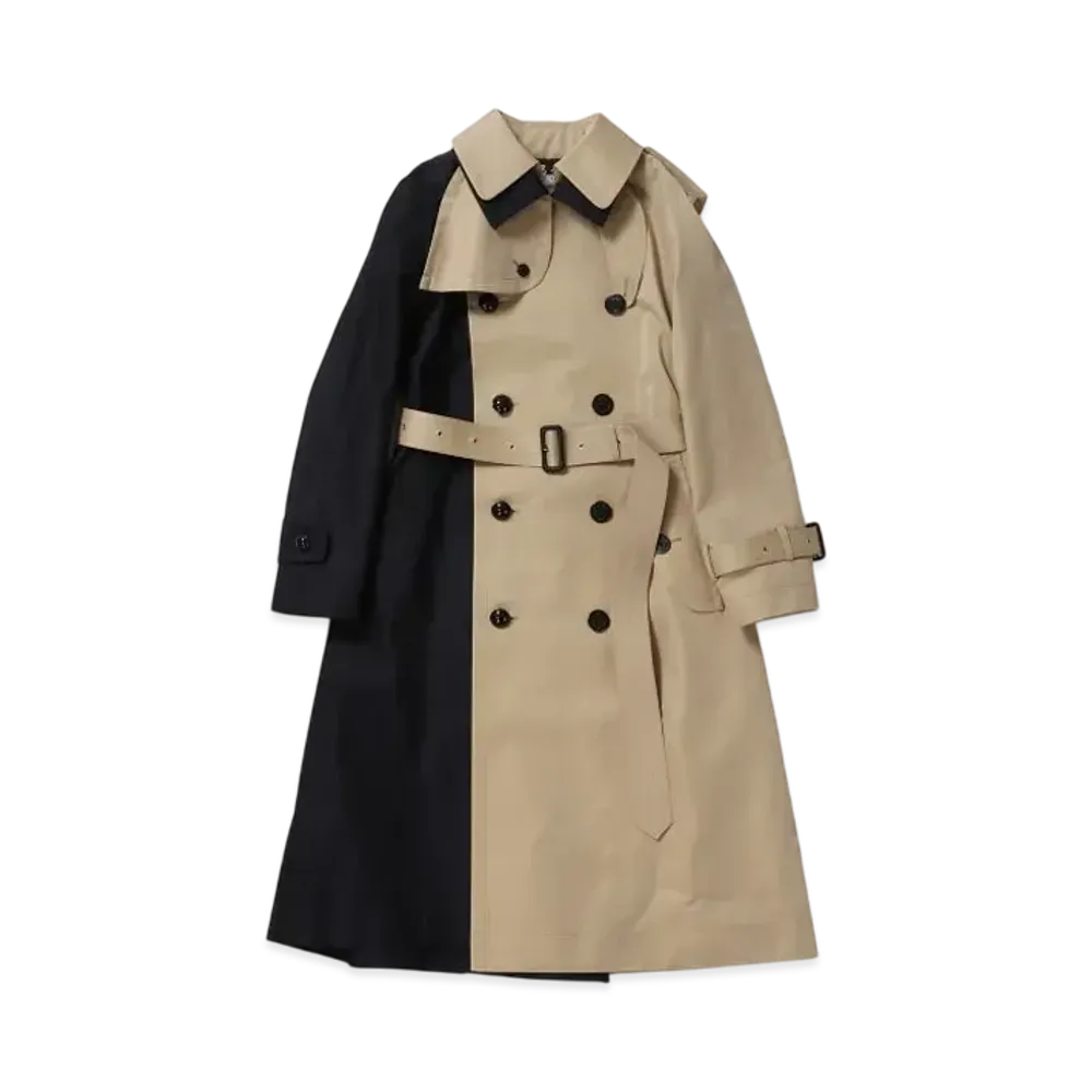 sacai Cotton Gabardine Coat "Navy/Beige"
