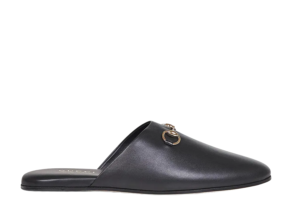 GUCCI Women's Black Nappa Leather Slippers "Black"