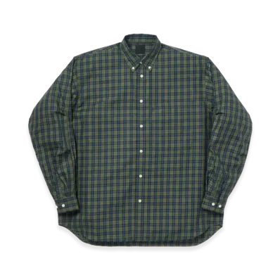 DAIWA PIER39 Women's Tech Button Down Shirt L/S Plaids "Light Olive"