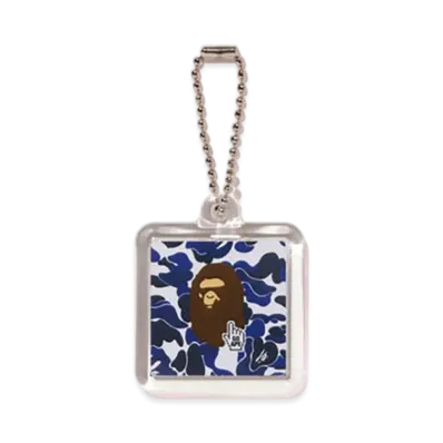 A BATHING APE Bape.Com Camo Go Ape Pointer Keychain Bapec "Blue"