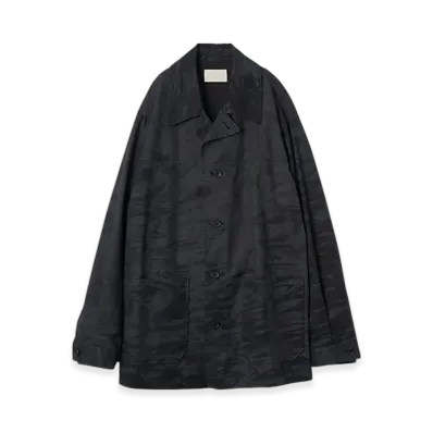 YOKE Photo Printed Finx Cotton Washer Gabadine Car Jacket "Black"