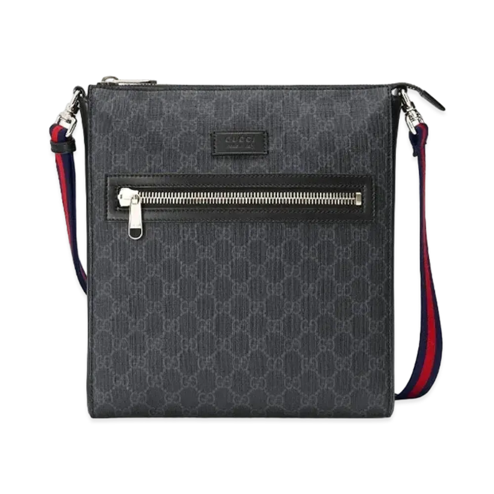 GUCCI GG Supreme Canvas Messenger Bag "Black/Grey"
