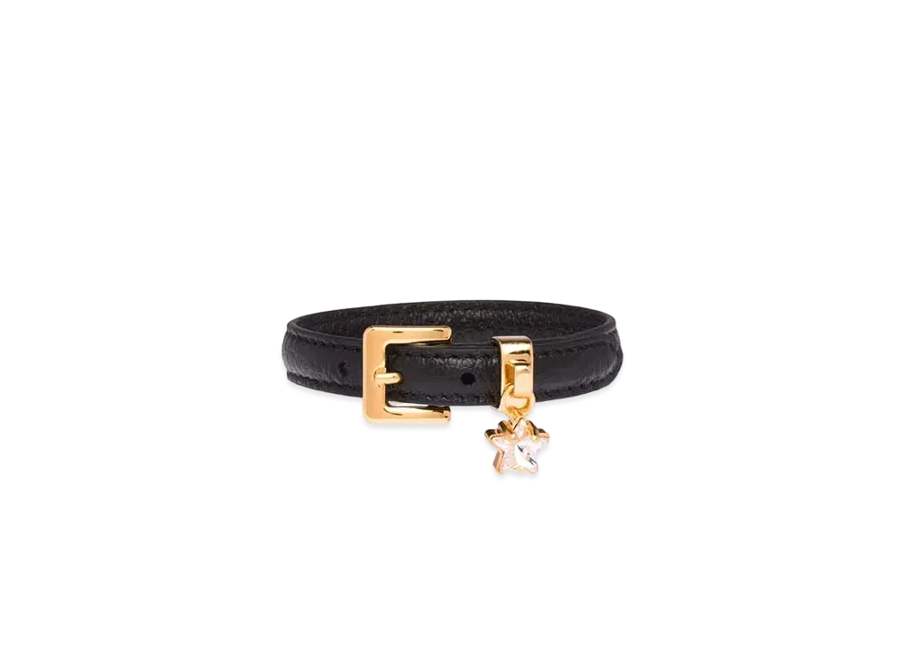 MIU MIU Madras Leather Bracelet "Black"