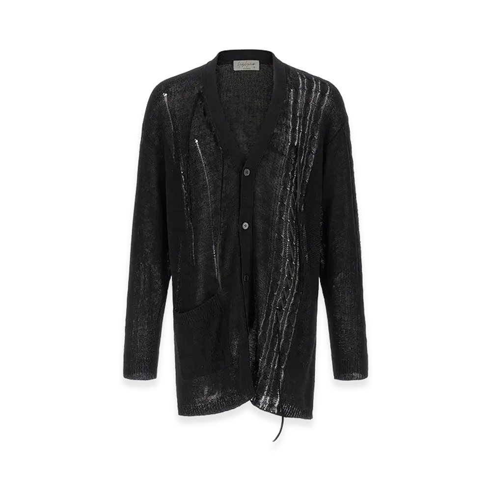 Yohji Yamamoto Lace Up Cardigan "Black"