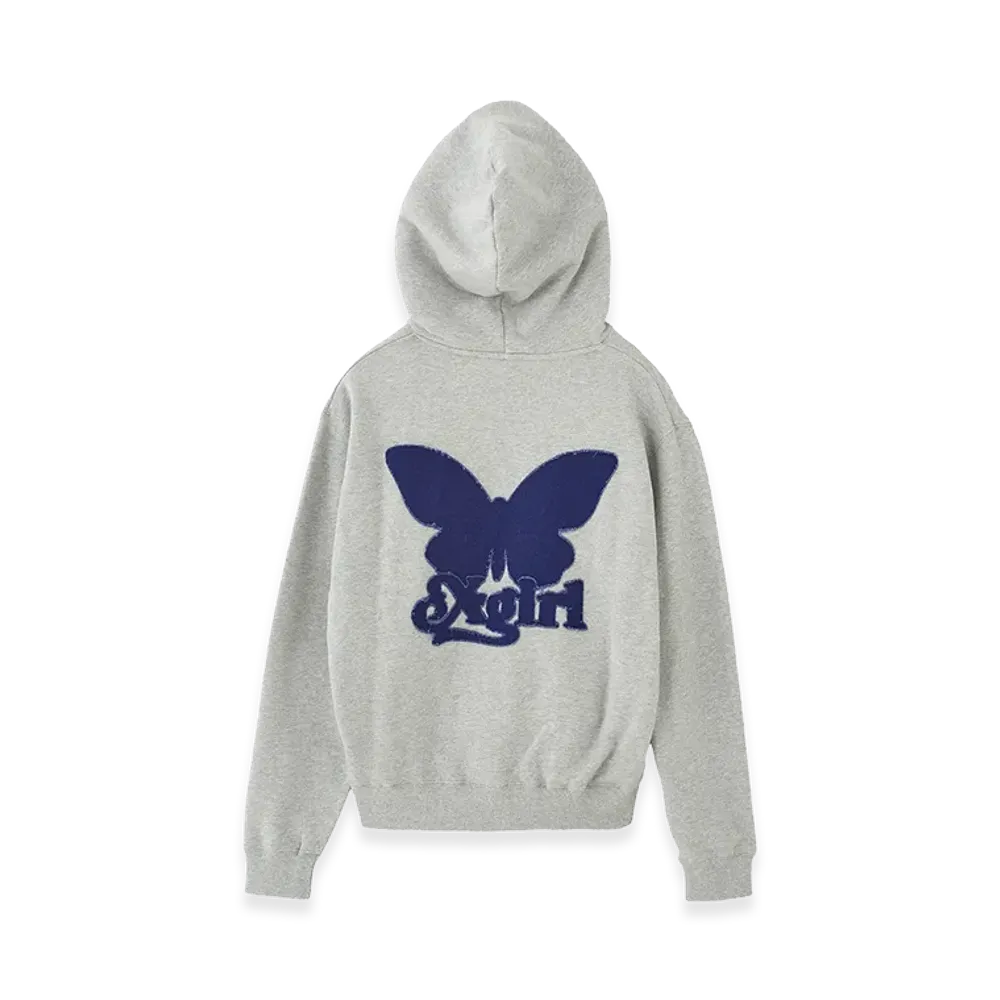 X-Girl Women's Butterfly Patch Sweat Hoodie "Ash"