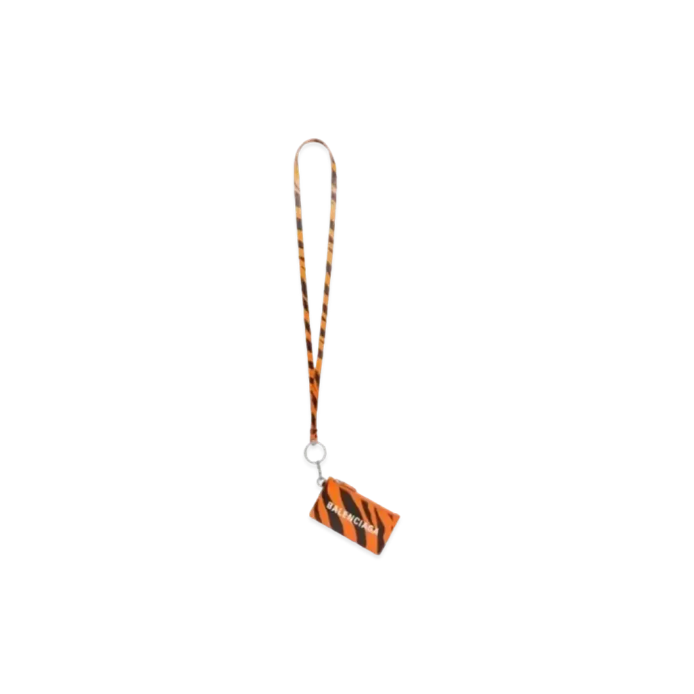 BALENCIAGA Tiger Print Key Ring Card Holder