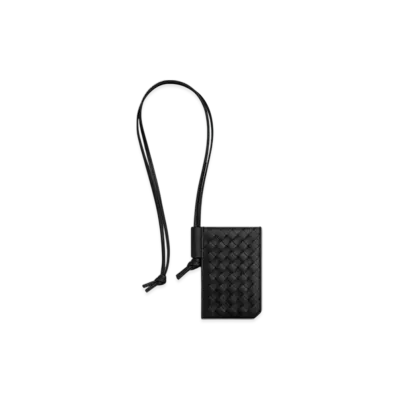 Bottega Veneta Intrecciato Piccolo Badge Holder "Black"
