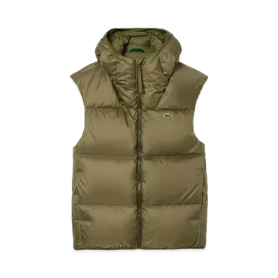 LACOSTE Backstitch Down Vest "Khaki Olive"