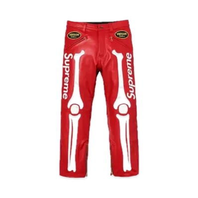 Supreme x Vanson Leather Bones Pant "Red"