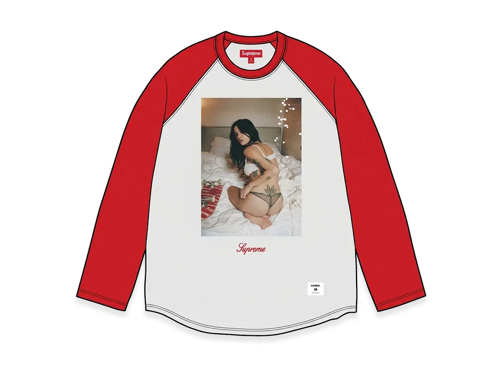 Supreme x Larry Clark Sequin Raglan L/S Top "Red"