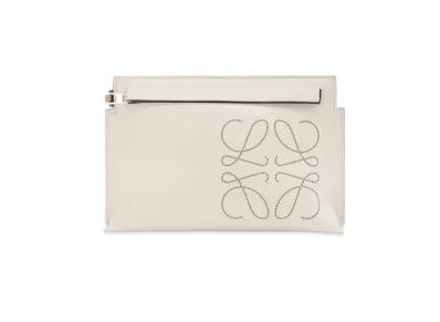 LOEWE Mini T Pouch In Classic Calfskin "Light Oat / Tan"