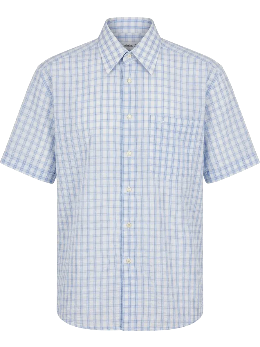 Christian Dior Short Sleeve Check Shirt"Blue"