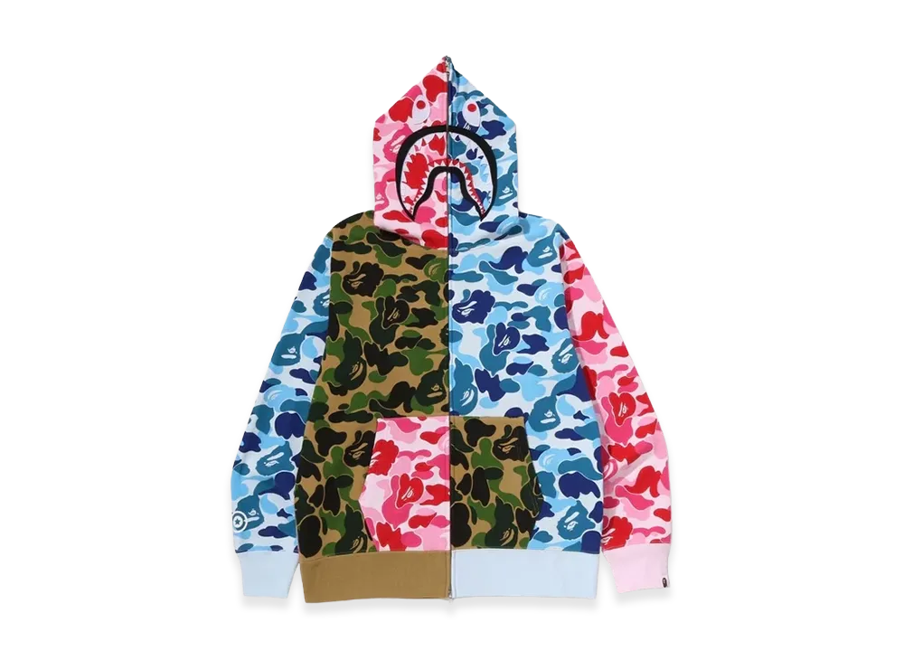A BATHING APE ABC Camo Crazy Shark Full Zip Hoodie "Multi"