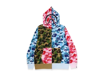 A BATHING APE ABC Camo Crazy Shark Full Zip Hoodie "Multi"