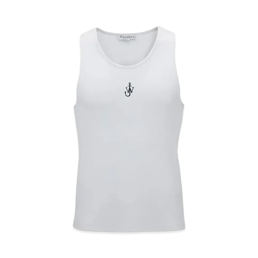JW ANDERSON Anchor Logo Embroidered Tank Top "White"