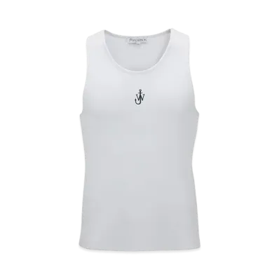 JW ANDERSON Anchor Logo Embroidered Tank Top "White"
