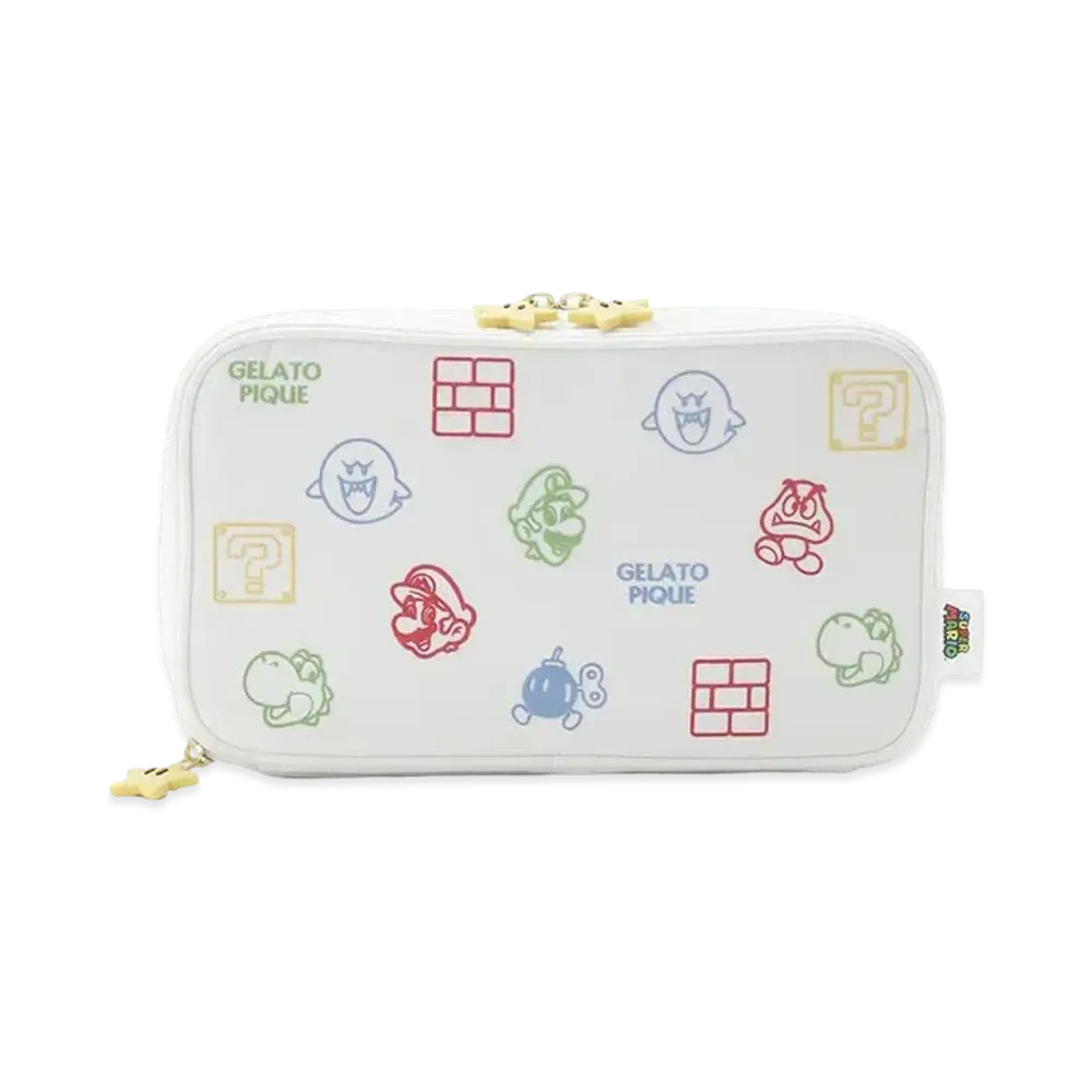 GELATO PIQUE x SUPER MARIO Assorted Pattern Gadget Pouch "Off White"