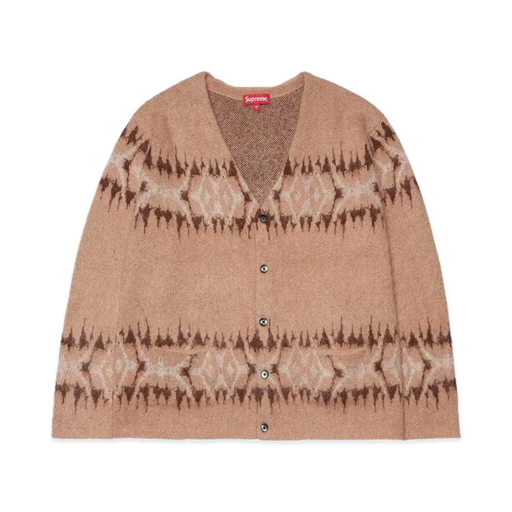 Supreme Abstract Stripe Cardigan "Light Brown"