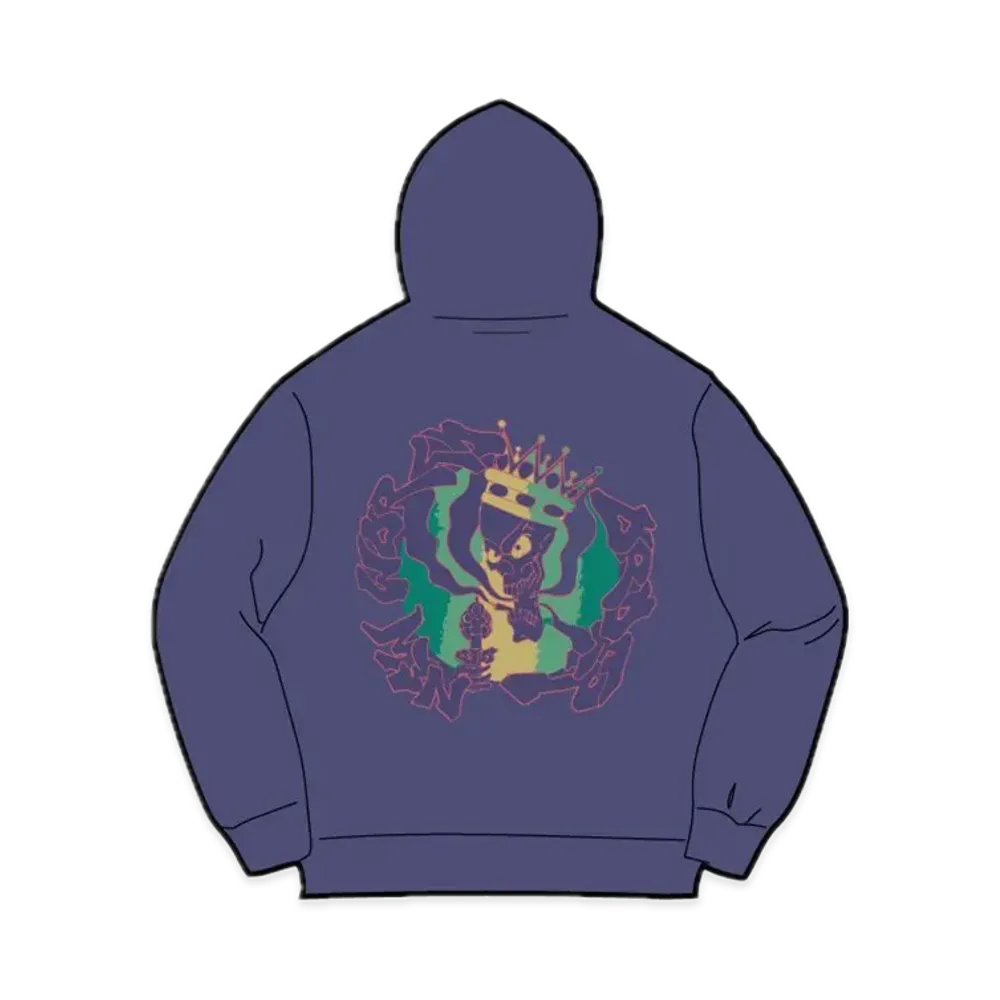 Supreme New World Order Hooded Sweatshirt "Washed Navy"