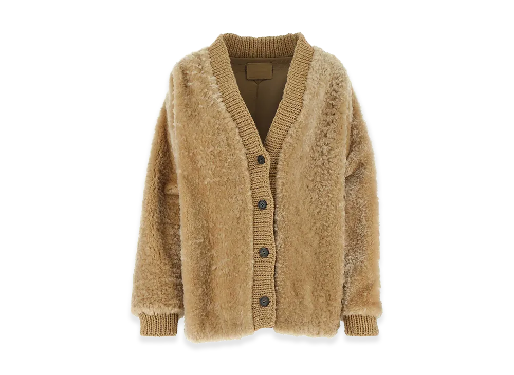 PRADA Women's Wool Blend Cardigan "Beige"