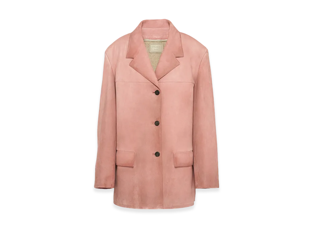 PRADA Women's Suede Jacket "Petal Pink"
