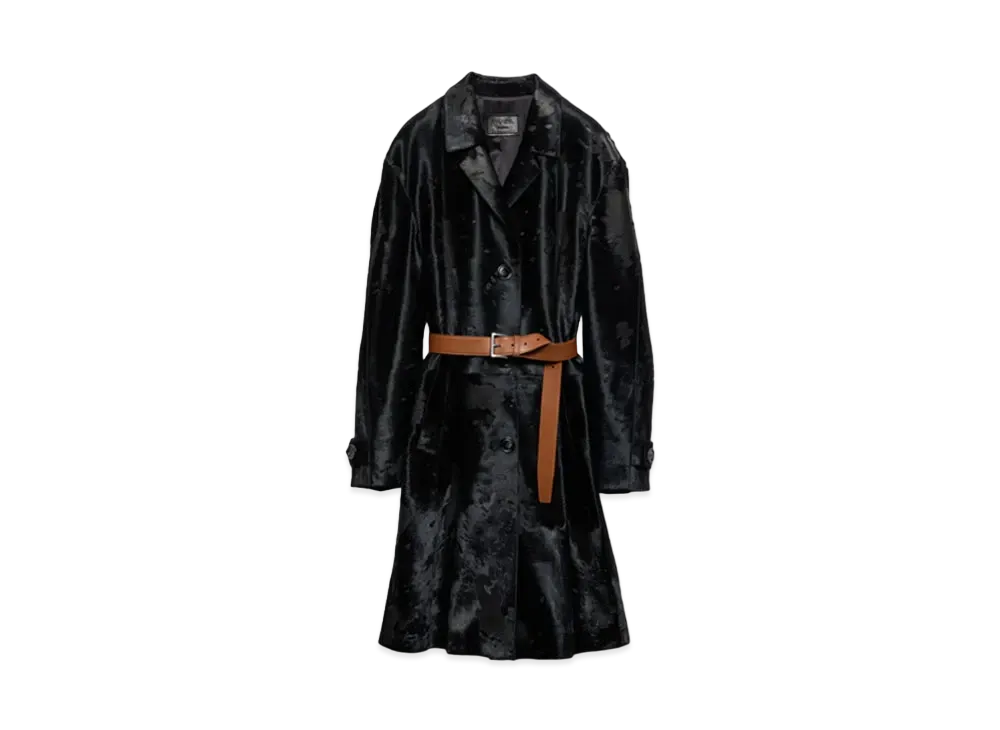 PRADA Women's Leather Coat "Black"