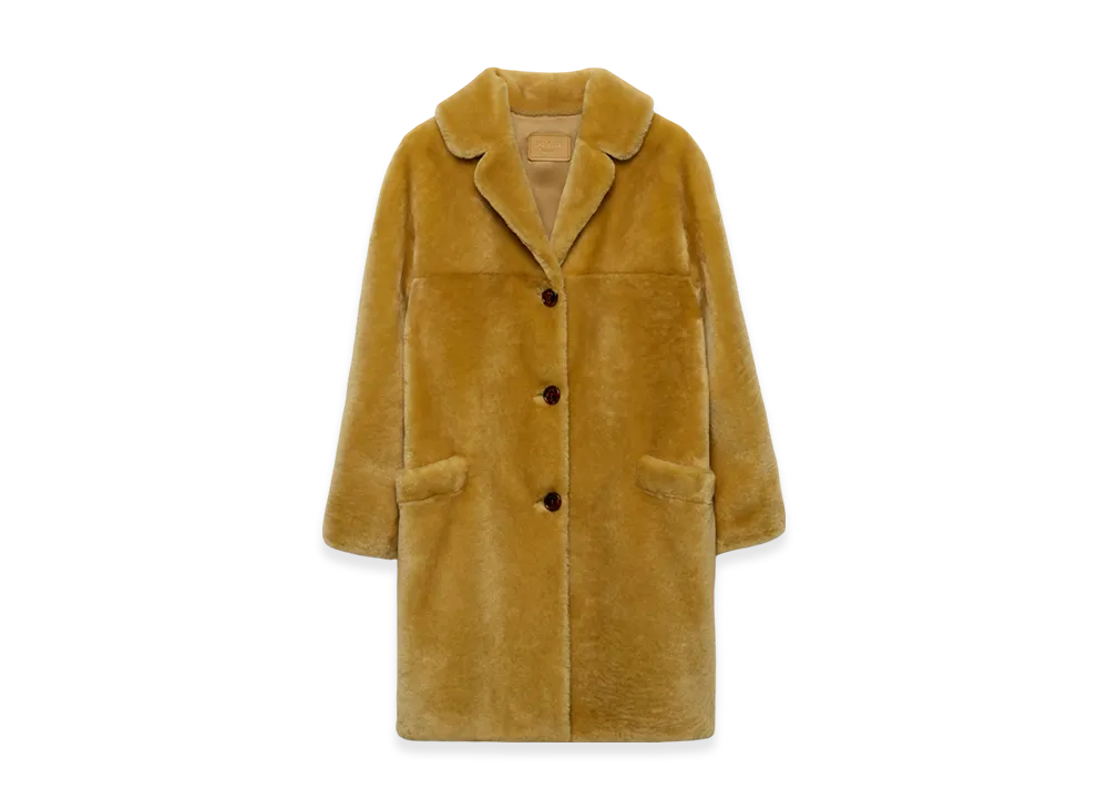 PRADA Women's Shearling Coat "Yellow"