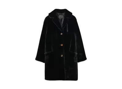 PRADA Women's Shearling Coat "Black"
