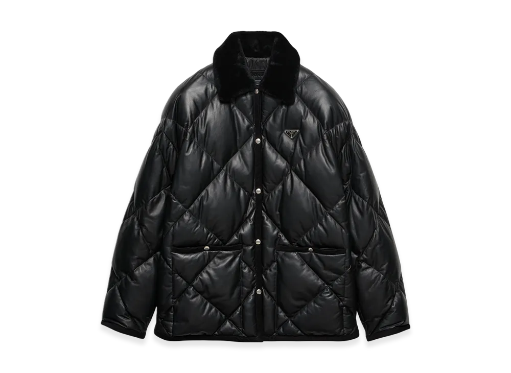 PRADA Women's Quilted Nappa Leather Caban "Black"