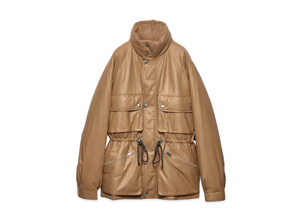PRADA Women's Nappa Leather Coat "Beige"