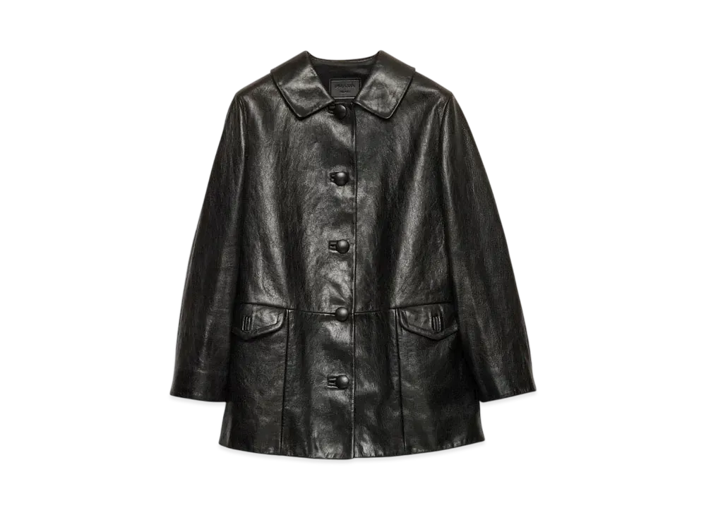 PRADA Women's Leather Caban Jacket "Black"