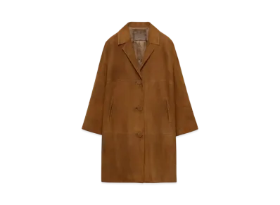 PRADA Women's Suede Coat "Brown"