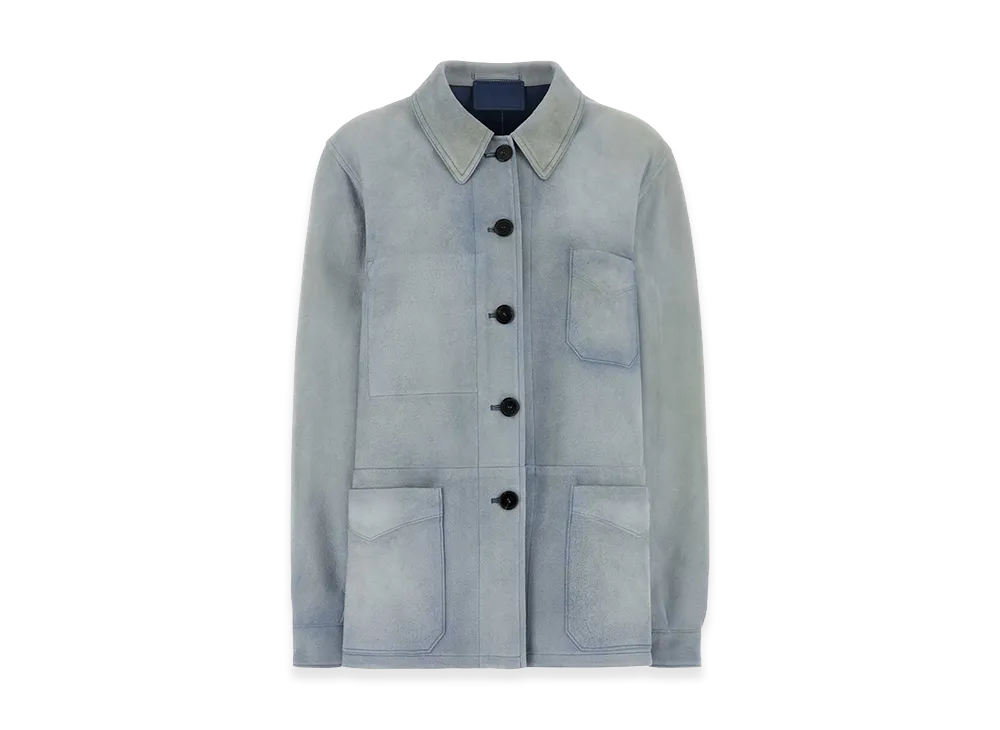 PRADA Women's Suede Jacket "Light Blue"