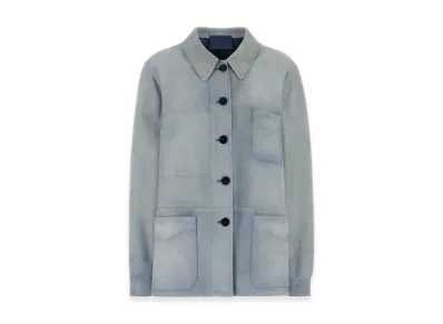 PRADA Women's Suede Jacket "Light Blue"