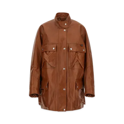 PRADA Women's Leather Caban "Camel/Antiqued"