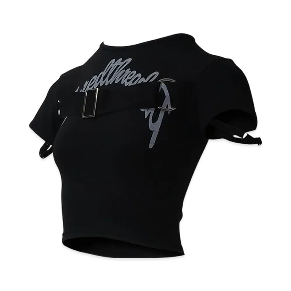 THEREDTHREAD S Logo Belt Tops "Black"