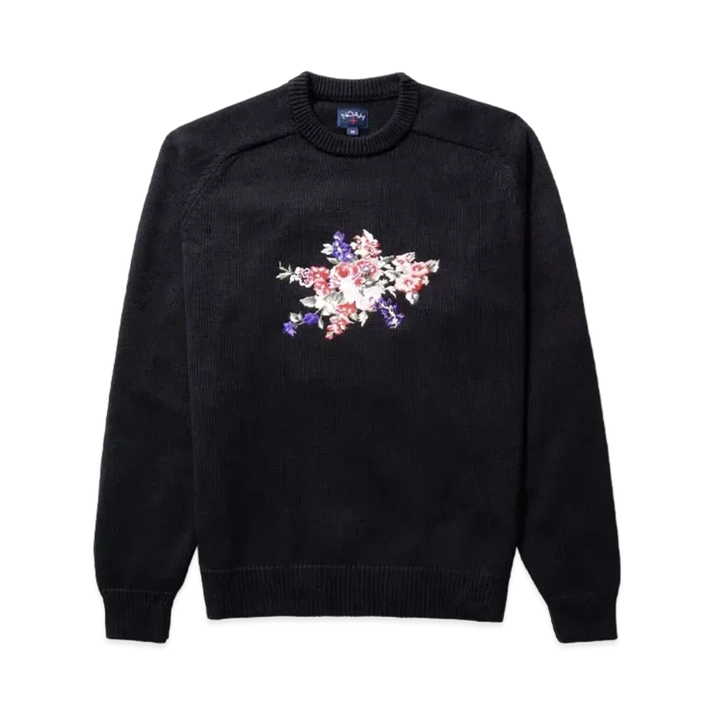 Noah Embroidered Cotton Sweater "Black"