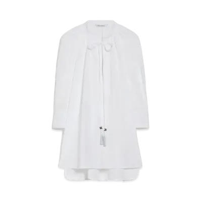 Max Mara Capri Cotton Balloon Sleeve Shirt "Optical White"