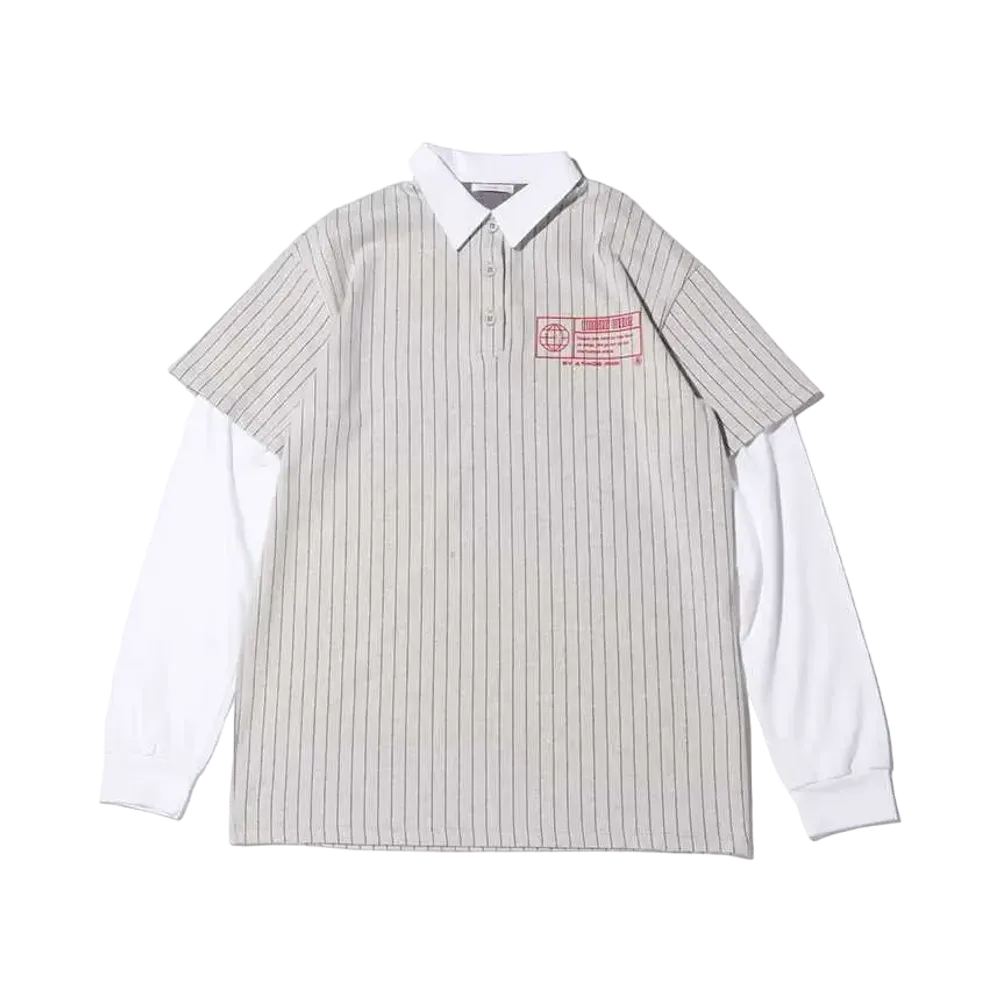 atmos pink Layered Style Collared Baseball Dress "Gray"