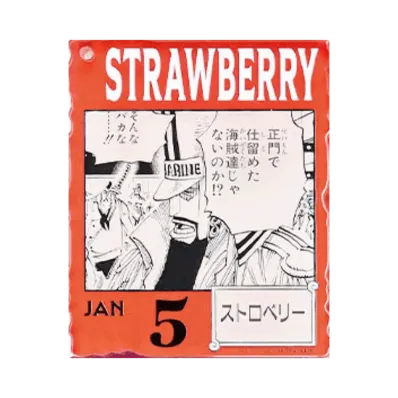 BANDAI "Ichiban Kuji" -ONE PIECE BASE SHOP Lottery 366DAYS OF BIRTHDAYS- Birth Month January-March Shin Colors Acrylic Block Charm Prize 1/5 Strawberry