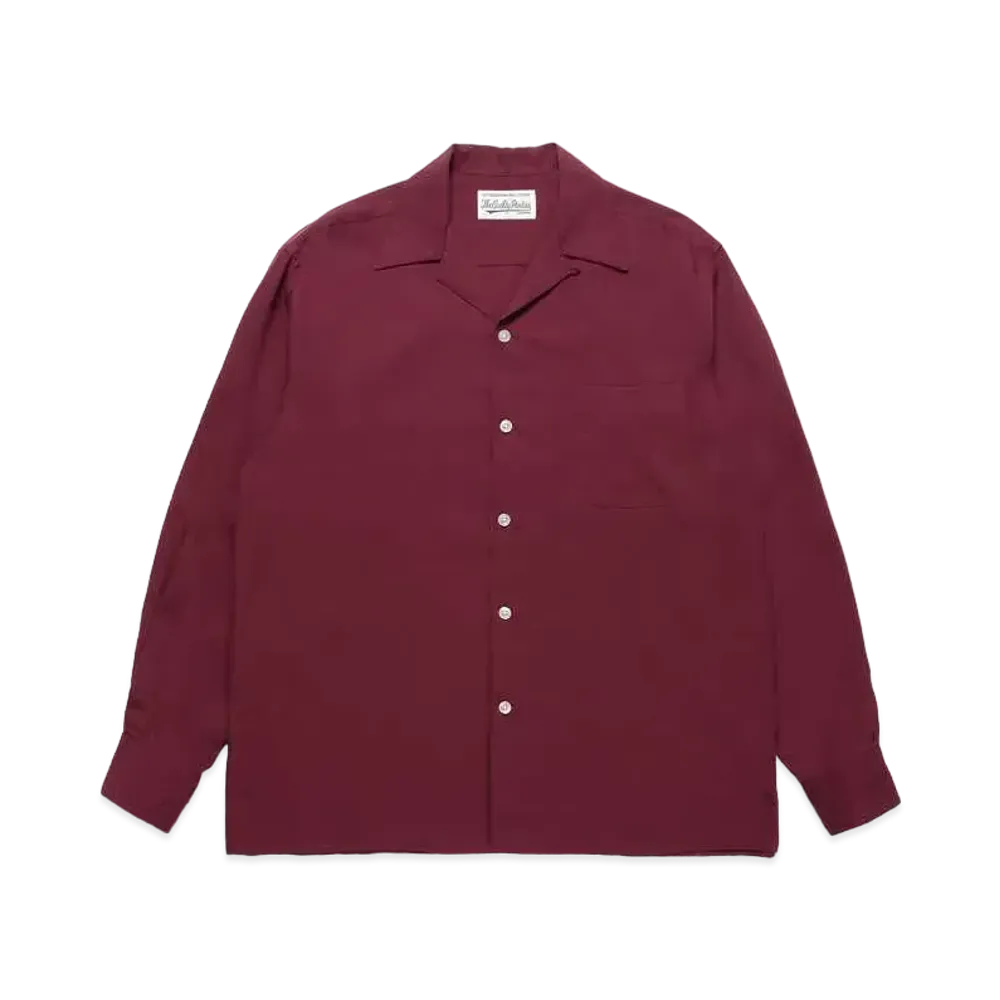 WACKO MARIA 50'S Open Collar Shirt "Burgundy"