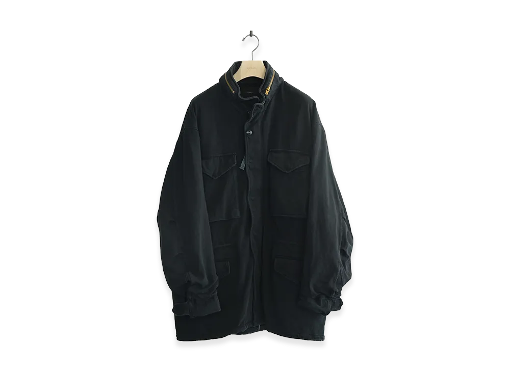COMOLI Cotton Jersey M65 Jacket "Black"